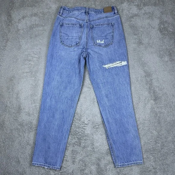 American Eagle High-Rise Patchwork Straight Mom Jeans Relaxed‎ Distressed Size 4 - Picture 14 of 14